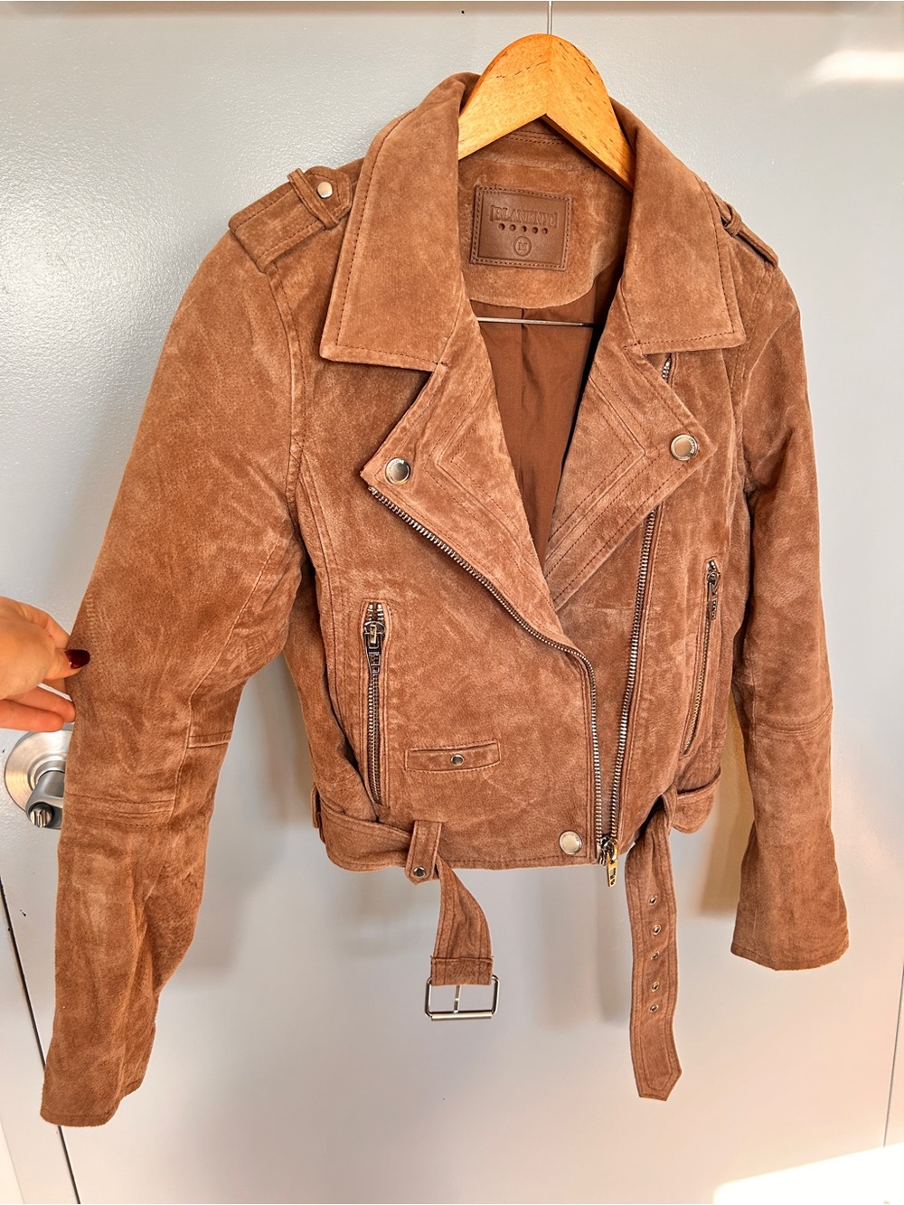 BLANK NYC Suede Leather Moto Jacket